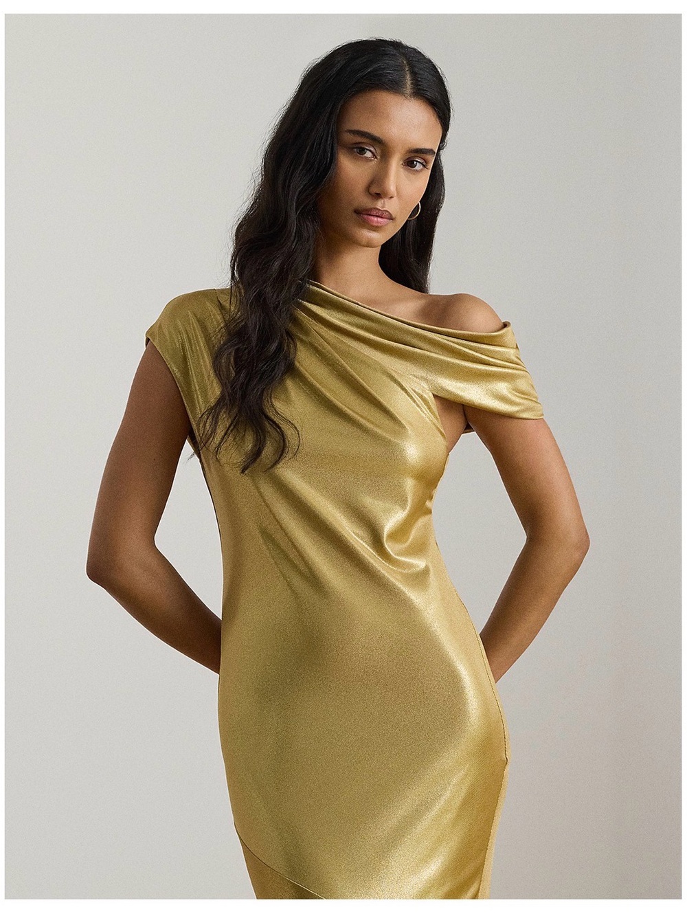 NWT Ralph Lauren Metallic Jersey Gown
